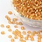 6/0 Round Silver Lined Round Hole Glass Seed Beads, Goldenrod, 4mm, Hole: 1.5mm, about 737pcs/50g
