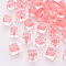 Transparent Acrylic Beads, Cube, Light Coral, 8x7.5x7.5mm, Hole: 1.8mm, about 900pcs/500g