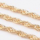 アイアン製ロープチェーン  ハンダ付け  スプールで  金メッキ  3x2x0.45mm  100 m /ロール&nbsp;CHP001Y-01-1