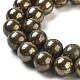 Natural Pyrite Round Beads Strands&nbsp;G-F197-10-10mm-5