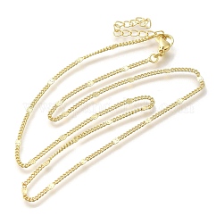 Rack Plating Brass Curb Chain Necklaces, with Lobster Claw Clasps, Cadmium Free & Lead Free, Long-Lasting Plated, Real 18K Gold Plated, 16.73 inch(42.5cm)