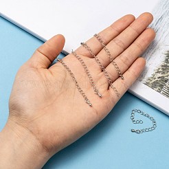 真鍮チェーンエクステンダー  ティアドロップチャーム付き  プラチナ  65~70x3x1.5mm  穴：3x2mm&nbsp;KK-N0086-01P