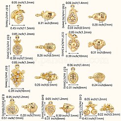 18スタイルフルーツスタイルラックメッキ合金チャーム9個。  クリスタルラインストーン付き  カドミウムフリー＆ニッケルフリー＆鉛フリー  パイナップル＆ザクロ＆イチゴ  ライトゴールド  11~17x7.5~11.5x5.5~8mm  穴：1.2~1.4mm  2個/スタイル&nbsp;FIND-SZ0002-95
