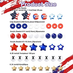 DIYジュエリーパーツキット  アクリルビーズ入り  ポリマー粘土ビーズとccbプラスチックビーズ  ミックスカラー  5.5~17x6~17x1~7mm  穴：1~2mm&nbsp;DIY-YW0009-76
