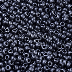 MIYUKIラウンドロカイユビーズ  日本製シードビーズ  11/0  （rr2011)マットメタリックガンメタル  2x1.3mm  穴：0.8mm  約50000個/ポンド&nbsp;SEED-G007-RR2011