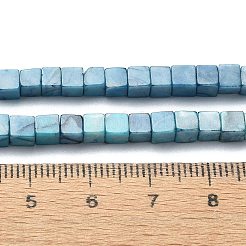 天然石ハウライトビーズ連売り  染め  キューブ  空色  4x4x4mm  穴：1mm  約103個/連  15.94インチ（40.5cm）&nbsp;G-C135-E03-01