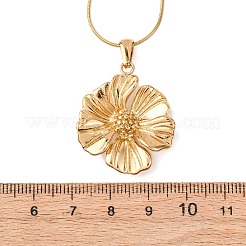 304ステンレススチール製フラワーペンダントスネークチェーンネックレス（女性用）  イオンプレーティング（ip）  18KGP本金メッキ  15.83インチ（40.2cm）&nbsp;NJEW-F354-11B-G