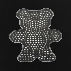 5x5mmDIYのアイロンビーズためのクマのabcプラスチックペグボード  透明  128x105x5mm&nbsp;X-DIY-Q009-29
