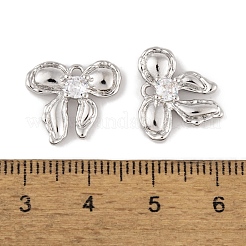 Brass Micro Pave Clear Cubic Zirconia Pendants&nbsp;KK-L212-05P