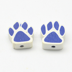 手作り樹脂粘土ビーズ  犬の足跡  ミックスカラー  9~16x12~15x5~8mm  穴：1.5~3mm&nbsp;X-CLAY-Q221-14