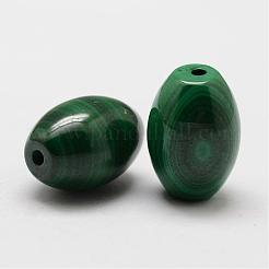 バレル、天然マラカイトビーズ  14x10mm  穴：1mm&nbsp;G-I178-02-10x14