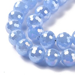 Electroplate Imitation Jade Glass Beads Strands&nbsp;GLAA-E036-12-M