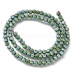 電気めっき合成非磁性ヘマタイト ビーズ 連売り  カボチャ  メッキグリーン  3.5~4x3.5mm  穴：0.8mm  約107~112個/連  15.75~15.91インチ（40~40.4cm）&nbsp;G-C154-A01-01H