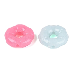 模造ゼリープラスチックビーズ  ドーナツ  ミックスカラー  24x8mm  穴：2.5mm  約200個/500g&nbsp;KY-Q010-38