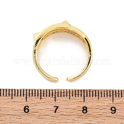 Brass Micro Pave Clear Cubic Zirconia Cuff Rings for Women&nbsp;RJEW-U043-14G