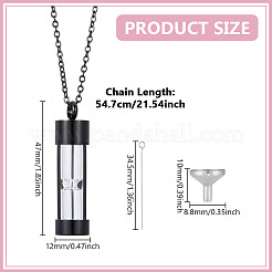 1Pc Column Glass Urn Ashes Necklaces&nbsp;NJEW-DR0001-05EB