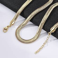 Rack Plating Brass Herringbone Chains Necklace for Men Women&nbsp;X-NJEW-M193-01G