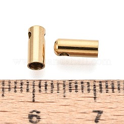 304ステンレススチールコードエンド  コラム  イオンプレーティング（ip）  長持ちメッキ  18KGP本金メッキ  7.5x3mm  穴：1.5~1.6mm  内径：2.3mm&nbsp;STAS-N125-20B-G