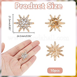 10Pcs Alloy Rhinestone Lapel Pin Backs for Backpack Clothes&nbsp;JEWB-HY0001-63LG