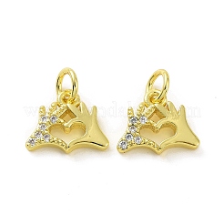 Brass Micro Pave Clear Cubic Zirconia Charms&nbsp;KK-E068-VF074