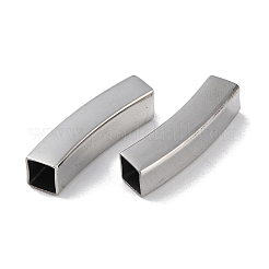 変色しない304ステンレススチールチューブビーズ  ステンレス鋼色  30.5x7x6.5mm  穴：6x5.5mm&nbsp;STAS-B066-01P