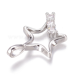 Brass Micro Pave Clear Cubic Zirconia Pendants&nbsp;ZIRC-O035-25P