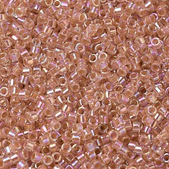 MIYUKIデリカビーズ  シリンダー  日本製シードビーズ  11/0  （db0054)ダークピーチライニングクリスタルab  1.3x1.6mm  穴：0.8mm  約2000PCS /ボトル  10 G /ボトル&nbsp;SEED-JP0008-DB0054