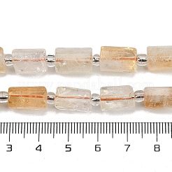 天然な黄色の水晶ビーズ連売り  多面カット  コラム  シードビーズで  12x8mm  穴：1.2mm  約26個/連  15.35''（39センチメートル）&nbsp;G-G162-D07-01