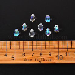 Transparent Spray Painted Glass Charms&nbsp;GLAA-YW0001-16