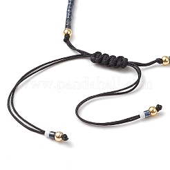 女性用ガラスシード編みビーズブレスレット  スター  内径：1-3/4~3-1/8インチ（4.5~8cm）&nbsp;BJEW-MZ00128-02