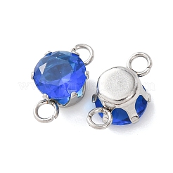 304 Stainless Steel Micro Pave Cubic Zirconia Connector Charms&nbsp;STAS-H240-50P-09
