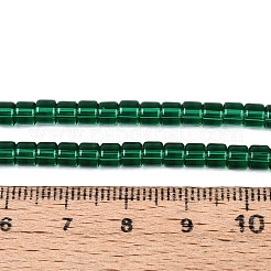 透明ガラスビーズ連売り  コラム  グリーン  3.5x4~4.5mm  穴：0.7~0.9mm  約102~108個/連  14.17~14.96インチ（36~38cm）&nbsp;GLAA-N065-4x4mm-A06