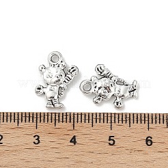 合金のチベット風チャーム  猫の形のチャーム  アンティークシルバー  15.5x12.5x2.5mm  穴：1.6mm&nbsp;TIBE-S324-05AS
