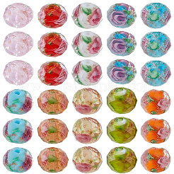 30Pcs 10 Colors Handmade Gold Sand Lampwork Beads&nbsp;LAMP-PA0001-35