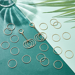 30個の真鍮製リンキングリング  フラットリング  18KGP本金メッキ  20x1mm  内径：18.5mm&nbsp;KK-UN0006-05