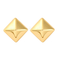 女性用菱形 304 ステンレススチール スタッド イヤリング  ゴールドカラー  24x24mm&nbsp;EJEW-A125-74G