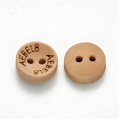 2-Hole Carved Maple Wooden Buttons&nbsp;BUTT-N016-10