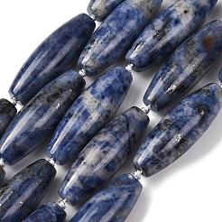 天然石ソーダライトビーズ連売り  ライス  40.5~41.5x14~14.5mm  穴：1.2mm  約9個/連  15.20''~15.55''（38.6~39.5センチメートル）&nbsp;G-L654-G11-01