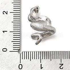 真鍮製マイクロパヴェキュービックジルコニアビーズ  ヘビ  長持ちメッキ  プラチナ  22.5x12.5x11.5mm  穴：3.5x6mm&nbsp;KK-U061-23P