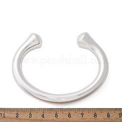 304ステンレススチール製カフバングル  女性用オープンバングル  プラチナ  内径：2-3/8x1-3/4インチ（6.1x4.35cm）&nbsp;BJEW-S161-07P
