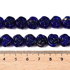 手作りランプワークビーズ連売り  ローズ  ミッドナイトブルー  10.5x12x7~7.5mm  穴：0.9mm  約50個/連  20.63''（52.4センチメートル）&nbsp;LAMP-T021-26J