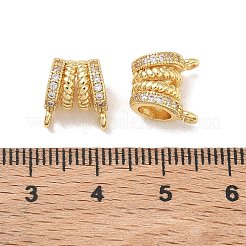 Brass Micro Pave Clear Cubic Zirconia Tube Bails&nbsp;KK-D289-04G