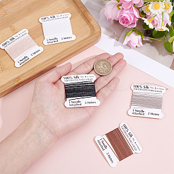 10本 5色 純絹紐  ツイストコード  紙カード付き  ミックスカラー  0.7mm  約2.19ヤード（2m）/セット&nbsp;OCOR-BBC0001-02
