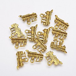 メタル合金ペンダント  カドミウムフリー＆鉛フリー  列車  アンティーク黄金  17.8x11.5x2mm  穴：2mm&nbsp;PALLOY-A13039-AG
