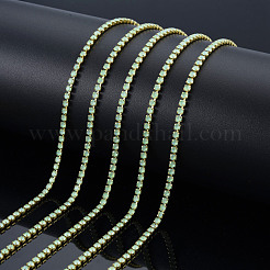 Brass Rhinestone Strass Chains&nbsp;CHC-N017-003B-C01