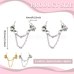 4 Pairs 2 Colors Zinc Alloy Crystal Rhinestone Stud Earrings&nbsp;EJEW-GO0002-09