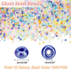 ガラスシードビーズ  セイロン  ラウンド  ミックスカラー  2mm  穴：1mm  約1300pcs / 20g /コンパートメント  約19500個/箱&nbsp;SEED-PH0012-06