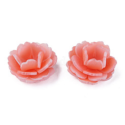 プラスチックビーズ  花  鮭色  24x23x14mm  穴：1.4mm&nbsp;KY-N015-197A