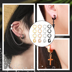 16Pcs 4 Colors 304 Stainless Steel Huggie Hoop Earrings Findings&nbsp;STAS-WR0001-15