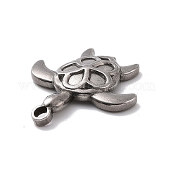 変色しない304ステンレススチールペンダント  ウミガメ  ステンレス鋼色  26x24x3.5mm  穴：2.5mm&nbsp;STAS-E169-09P